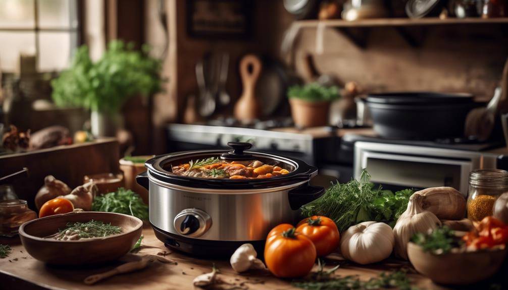 Five Great Tips To Enhance Slow Cooking; So, you think you're a slow cooking expert, huh? Well, think again. While you may have mastered the art of setting a timer and walking away, there are a few essential tips that could take your slow cooking skills to a whole new level. From choosing the right cuts of meat to experimenting with herbs and spices, these tips will have you creating mouthwatering dishes that will leave your taste buds begging for more. But I won't spill all the secrets just yet. Stick around and discover the five essential tips that will transform your slow cooking game. Choosing the Right Cuts of Meat When it comes to enhancing your slow cooking skills, one of the most important factors to consider is choosing the right cuts of meat. The type of meat you select can make a significant difference in the taste and texture of your slow-cooked dishes. To ensure the best results, it's essential to understand which cuts are ideal for slow cooking. When choosing the right cuts of meat, opt for those that have a higher fat content and connective tissue. These cuts, such as chuck roast, brisket, or short ribs, are often tougher but become tender and succulent when cooked slowly over a low heat. The fat content helps keep the meat moist and adds flavor to the dish. Experimenting with herbs and spices can also elevate the taste of your slow-cooked meals. While the meat itself plays a crucial role, the right combination of herbs and spices can take your dish to the next level. For example, if you're cooking a beef stew, try adding thyme, rosemary, and bay leaves for a robust and aromatic flavor. For a more exotic twist, consider using spices like cumin, paprika, or cinnamon. Don't be afraid to get creative and try different combinations to find your signature flavor profile. Keep in mind that slow cooking allows the flavors to meld together over time, so be patient and let the magic happen. Remember to taste and adjust the seasoning as needed throughout the cooking process. Mastering Flavorful Marinades and Rubs Now that you've mastered choosing the right cuts of meat, it's time to take your slow cooking skills to the next level by mastering flavorful marinades and rubs. Spice blends for marinades can add depth and complexity to your dishes, enhancing the overall flavor profile. It's important to consider marinating time recommendations to ensure that the flavors have enough time to penetrate the meat, resulting in a delicious and tender dish. Spice Blends for Marinades To enhance your slow cooking skills and master flavorful marinades and rubs, expertly crafted spice blends are essential. These blends have the power to transform ordinary ingredients into extraordinary dishes. Here are three reasons why using spice blends for marinades is a game-changer: Enhanced Flavors: Spice blends add depth and complexity to your marinades, elevating the taste of your dish to new heights. Convenience: With pre-made spice blends, you can save time and effort by not having to measure and mix individual spices. Consistency: Using spice blends ensures that your marinades have a consistent flavor profile every time you cook, eliminating any guesswork. When it comes to marinating techniques, incorporating flavor-infused oils into your spice blends can take your marinades to the next level. These oils infuse the spices with their own unique flavors, enhancing the overall taste of your dish. So, next time you marinate your meat or vegetables, don't forget to reach for a well-crafted spice blend to unlock a world of flavors. Marinating Time Recommendations By considering the optimal marinating time, you can further enhance the flavors of your marinades and rubs, building upon the previous subtopic of spice blends for a truly sensational culinary experience. Marinating techniques play a crucial role in flavor infusion, allowing the marinade to penetrate the meat or vegetables and impart its deliciousness. The length of marinating time depends on the type of ingredient and the desired flavor intensity. For thinner cuts of meat or delicate seafood, a shorter marinating time of 30 minutes to 2 hours is often sufficient. However, for tougher cuts of meat like beef brisket or pork shoulder, longer marinating times of 6 to 24 hours are recommended to tenderize and deeply infuse the flavors. Remember, the key is to strike a balance between marinating long enough for flavor infusion and not over-marinating, which can lead to a mushy texture. So, follow these marinating time recommendations and elevate your slow cooking skills to new heights. Utilizing the Power of Aromatics Enhance your slow cooking skills by harnessing the aromatic power of herbs and spices. Aromatics are key ingredients that can transform a dish, infusing flavors and creating a delightful sensory experience. By understanding the art of aromatic pairings, you can take your slow cooking to the next level. Here are three essential tips to help you utilize the power of aromatics: Experiment with different herb and spice combinations: The possibilities are endless when it comes to aromatics. Try combining fragrant herbs like rosemary, thyme, and sage with warm spices such as cinnamon, cloves, and nutmeg. This will add depth and complexity to your dishes, elevating the overall flavor profile. Toast your spices for enhanced aroma: Toasting spices before adding them to your slow cooker can intensify their flavors and release their aromatic oils. Simply heat them in a dry skillet over medium heat until they become fragrant. Be careful not to burn them, as this can result in a bitter taste. Utilize aromatics in your broth or sauce: Infusing your broth or sauce with aromatics can impart a rich and flavorful base to your slow-cooked dishes. Add ingredients like onion, garlic, ginger, and bay leaves to enhance the overall taste. Remember to strain the broth or remove the aromatics before serving to prevent overpowering flavors. Perfecting Cooking Times and Temperatures As you continue to expand your slow cooking repertoire, it's crucial to master the art of perfecting cooking times and temperatures. Cooking techniques play a vital role in achieving tender meat and ensuring that your dishes turn out flavorful and delicious. To enhance your slow cooking skills, here are some essential tips for perfecting cooking times and temperatures. Firstly, it's important to understand that slow cooking requires low and steady heat. This gentle cooking method allows the flavors to develop slowly and the meat to become tender. Set your slow cooker on low heat for longer cooking times, or on high heat for shorter cooking times. The general rule of thumb is to cook on low heat for 8 to 10 hours, or on high heat for 4 to 6 hours. However, always refer to the specific recipe for precise cooking times. Additionally, the size and type of meat also affect the cooking time. Larger cuts of meat, such as roasts, will require more cooking time compared to smaller cuts like stew meat or chicken thighs. It's important to adjust the cooking time accordingly to ensure that the meat is cooked thoroughly and becomes tender. Furthermore, using a meat thermometer is a great way to ensure that your meat is cooked to perfection. The internal temperature of cooked meat should reach a safe minimum temperature to eliminate any potential bacteria. For example, poultry should reach 165°F (74°C), while beef and pork should reach 145°F (63°C). Maximizing Flavor With Homemade Broths and Stocks Now it's time to take your slow cooking skills to the next level by maximizing flavor with homemade broths and stocks. By making your own flavorful broths, you can enhance the taste of your slow-cooked dishes and create a rich base for your recipes. Building rich stocks from scratch allows you to control the ingredients and tailor them to your preferences, resulting in mouthwatering dishes that will impress your family and friends. Flavorful Homemade Broths To achieve rich and robust flavors in your slow-cooked dishes, consider the art of crafting flavorful homemade broths and stocks. These savory foundations are the secret to creating delicious and comforting meals that will satisfy your taste buds. Here are three reasons why homemade broths are a game-changer: Infuses Depth: Homemade broths add layers of flavor to your soups and stews, making them more enjoyable and satisfying. The slow simmering process extracts the essence of the ingredients, resulting in a delicious and well-rounded taste. Enhances Aromas: The aromatic herbs, vegetables, and bones used in homemade broths release enticing scents that fill your kitchen and create anticipation for the flavorful meal ahead. Versatility: Broth-based sauces are incredibly versatile and can be used as a base for various dishes, such as risottos, gravies, and braised meats. They add depth and richness to any recipe, elevating the overall taste. Building Rich Stocks Crafting rich and flavorful stocks is an essential skill for enhancing the taste and depth of your slow-cooked dishes. Building rich flavors through homemade broths and stocks is all about extracting maximum taste from the ingredients you use. The process begins by simmering bones, such as beef, chicken, or fish, along with vegetables, herbs, and spices in water for an extended period. This slow and gentle cooking allows the flavors to meld together, resulting in a rich and concentrated liquid. To enhance the depth of flavor, you can roast the bones and vegetables before simmering them. Additionally, adding a small amount of acid, like vinegar or lemon juice, helps extract more flavor from the ingredients. By mastering the art of building rich stocks, you can elevate the taste of your slow-cooked dishes to new heights. Enhancing Slow-Cooked Dishes As you continue your journey of enhancing slow-cooked dishes, the next step is to maximize the flavor by incorporating homemade broths and stocks. By using these flavorful bases, you can take your slow cooker recipes to the next level. Here are three reasons why homemade broths and stocks are essential for enhancing your dishes: Richness: Homemade broths and stocks add a depth of flavor that store-bought versions simply can't match. The slow cooking techniques allow the ingredients to fully develop, resulting in a rich and flavorful liquid that will enhance every bite of your dish. Versatility: Whether you're making a hearty stew or a savory sauce, homemade broths and stocks can be used in a variety of slow cooker recipes. They provide a versatile base that can be customized to suit your taste preferences. Nutritional value: By making your own broths and stocks, you have control over the ingredients used. This means you can choose high-quality, nutrient-rich ingredients, resulting in a healthier final dish. Incorporating homemade broths and stocks into your slow-cooked dishes will elevate the flavors and make every bite a truly memorable experience. Experimenting With Herbs and Spices Enhance your slow cooking skills by exploring the endless possibilities of herbs and spices. Experimenting with different flavor combinations and pairing herbs and spices for optimal taste can take your slow-cooked dishes to a whole new level. Not only do herbs and spices add depth and complexity to your meals, but they also have numerous health benefits. From enhancing the aroma of your dishes to adding a burst of flavor, herbs and spices can truly elevate your cooking. When experimenting with herbs and spices, it's important to consider the flavor profiles of different ingredients. Some herbs like rosemary and thyme have robust and earthy flavors that pair well with meats, while others like basil and parsley bring a fresh and vibrant taste to lighter dishes. Spices, on the other hand, can add warmth and depth to your meals. Cinnamon and nutmeg are perfect for sweet dishes, while cumin and paprika can add a smoky and spicy kick to savory dishes. To achieve optimal taste, it's crucial to strike the right balance between herbs and spices. Too much of one ingredient can overpower the dish, while too little can leave it bland and uninspiring. Start by experimenting with small amounts and gradually adjust the quantities to suit your taste preferences. Don't be afraid to get creative and try out different combinations – you might stumble upon a unique flavor profile that becomes your signature dish. Incorporating herbs and spices into your slow cooking routine not only adds excitement to your meals but also allows you to explore new culinary horizons. So go ahead, embrace the world of herbs and spices, and unlock the true potential of your slow-cooked dishes. Happy cooking! Frequently Asked Questions: Five Great Tips To Enhance Slow Cooking How Do I Know Which Cuts of Meat Are Best for Slow Cooking? To know which cuts of meat are best for slow cooking, you need to understand the difference between tough and tender cuts. Tough cuts like chuck or brisket are great for long cooking times. You can also explore alternative protein options like chicken thighs or pork shoulder. What Are Some Tips for Creating Flavorful Marinades and Rubs? To create flavorful marinades and rubs, you can choose between homemade or store-bought options. When making your own, experiment with different combinations of spices, herbs, and acids to balance the flavors to your liking. How Can I Use Aromatics to Enhance the Taste of My Slow-Cooked Dishes? To enhance the taste of your slow-cooked dishes, use aromatics like herbs and spices. Choose the right ones that complement your dish. Incorporate them into your cooking process to add depth and flavor. What Are the Recommended Cooking Times and Temperatures for Different Types of Slow-Cooked Meals? To cook different types of slow-cooked meals, you need to consider the recommended cooking times and temperatures. It's important to follow the instructions for each recipe to ensure delicious and tender results. Can I Use Store-Bought Broths and Stocks Instead of Making Homemade Ones? Yes, you can use store-bought broths and stocks instead of making homemade ones. They are convenient and can add flavor to your slow-cooked meals. Just make sure to choose high-quality options for the best results. Conclusion In conclusion, by following these essential tips, you can enhance your slow cooking skills and create mouthwatering dishes bursting with flavor. From choosing the right cuts of meat to utilizing aromatic ingredients and perfecting cooking times, each step plays a crucial role in creating a delicious meal. Don't forget to experiment with herbs and spices to add that extra touch of culinary excellence. With practice and these expert techniques, you'll become a slow cooking pro in no time.