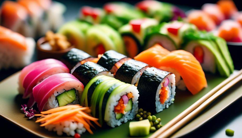 Vegetarian-Friendly Japanese Sushi Rolls