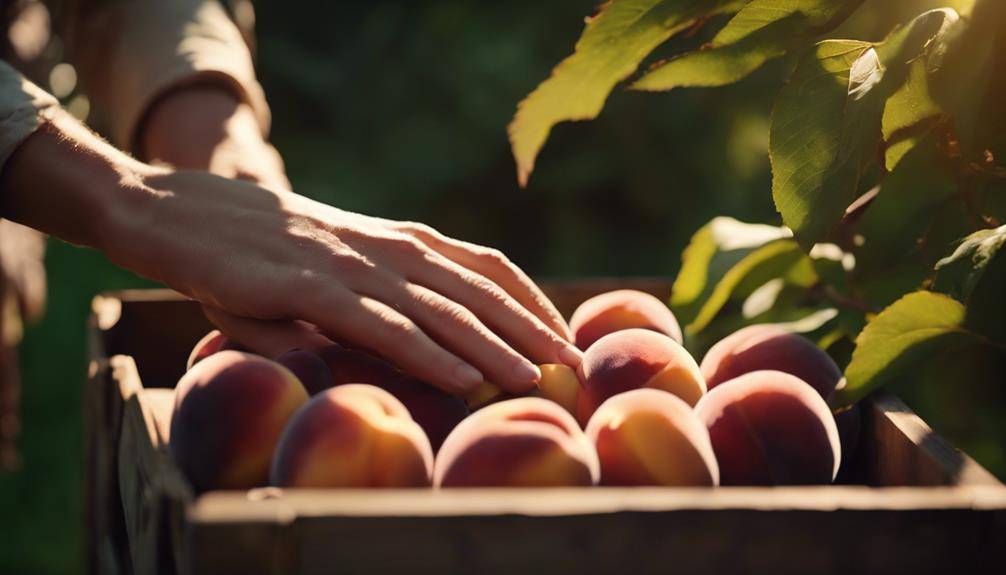 choosing perfect ripe peaches