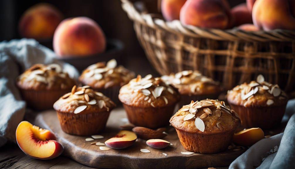 almond peach muffins recipe