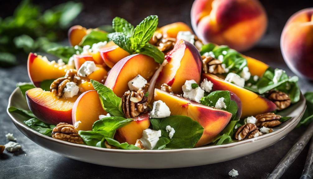 feta topped peach salad