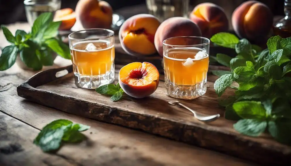 baked peaches drink pairing