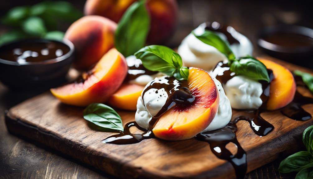 peach burrata toast delight