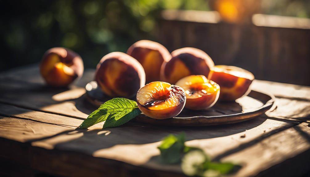 honey glazed grilled peaches