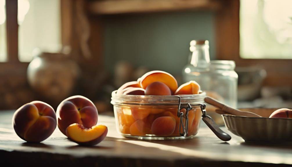 savoring delicious canned peaches