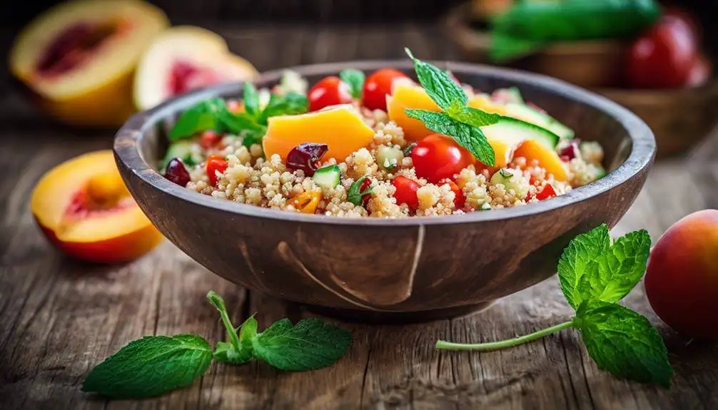 delicious peach quinoa salad