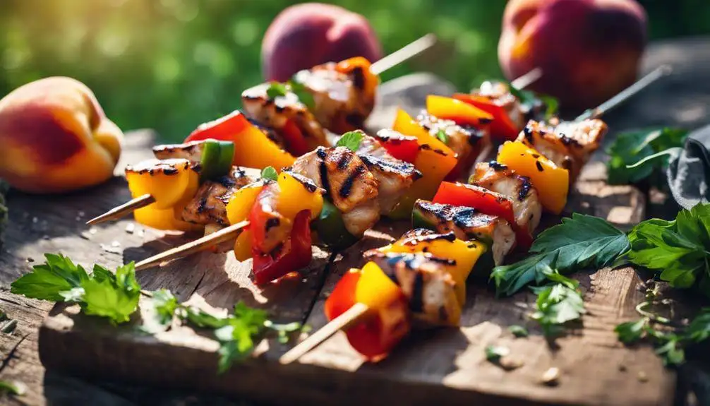 peach chicken skewers recipe