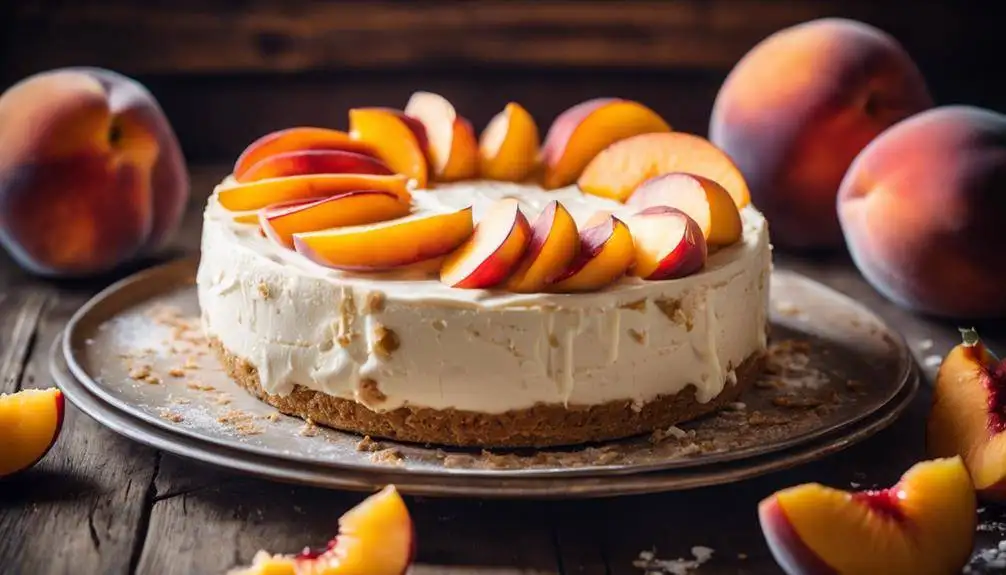 chilled peach cheesecake delight