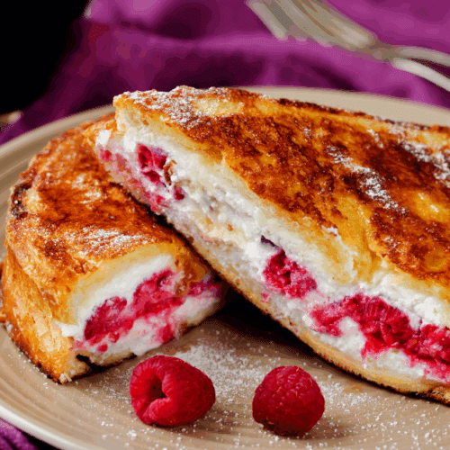 Raspberry Cream Cheese Stuffed French Toast